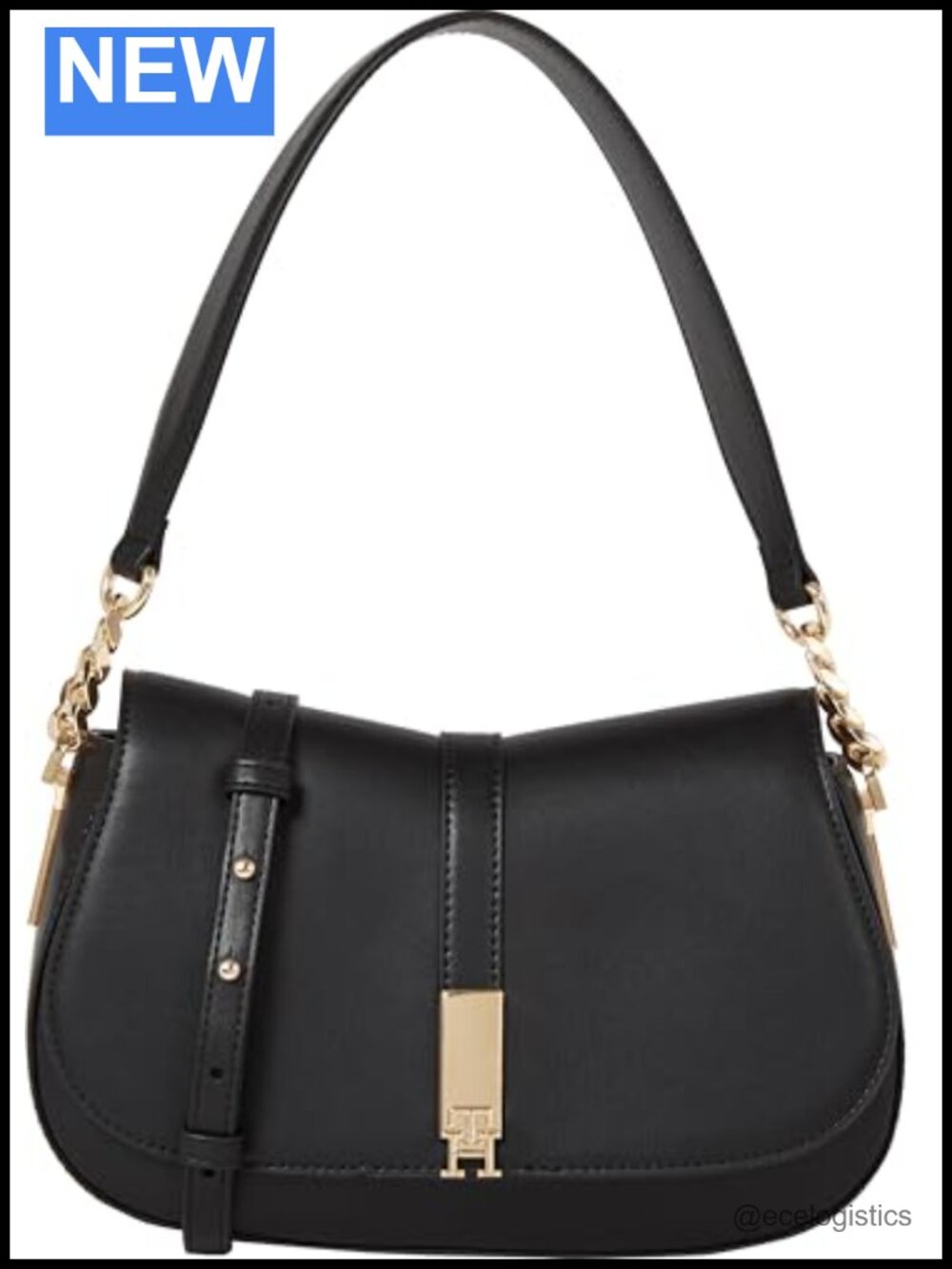 Women's Saddle Shoulder Bag with Adjustable Crossbody Strap - Crescent Shape